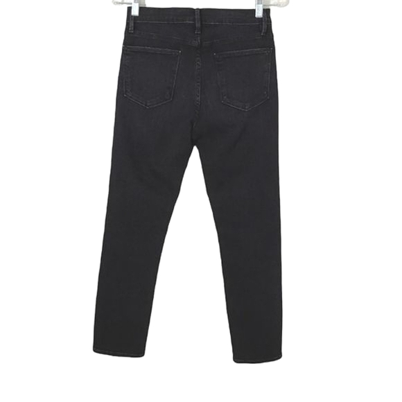 NWOT FRAME 29 Black Denim Le High Straight Side Fray Jeans in Killington Size 29 - Picture 11 of 16